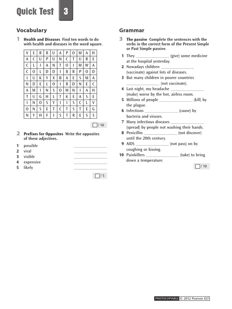 Test_3_Quick_test_3 | PDF | Infection | Linguistics