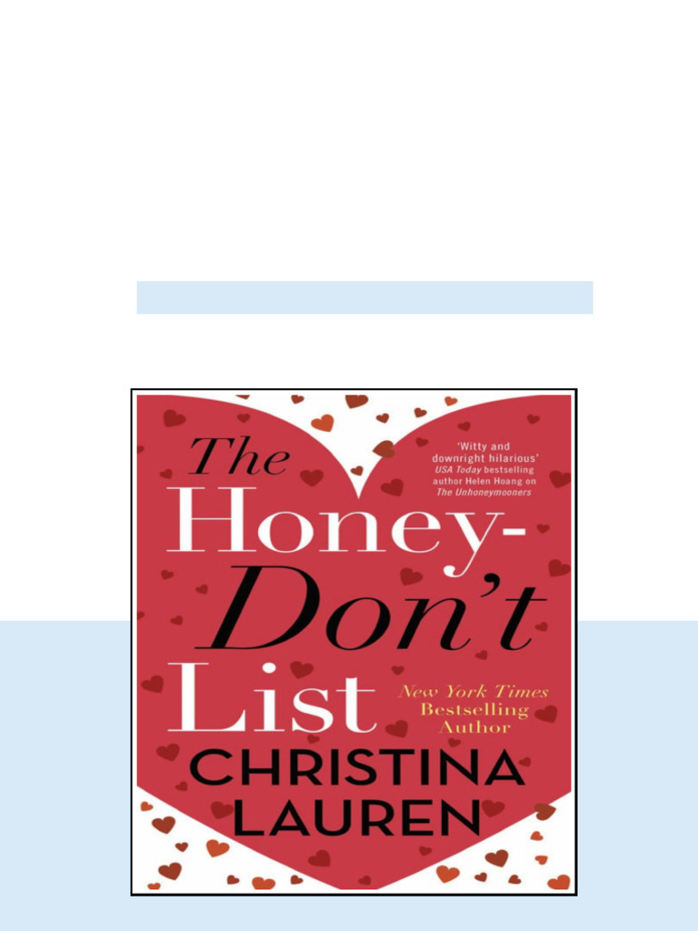 The Honeydont List The Sweetest New Romcom From The Bestselling Author ...