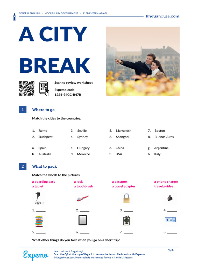 A City Break American English Teacher Ver2 | PDF | Syntax | Languages