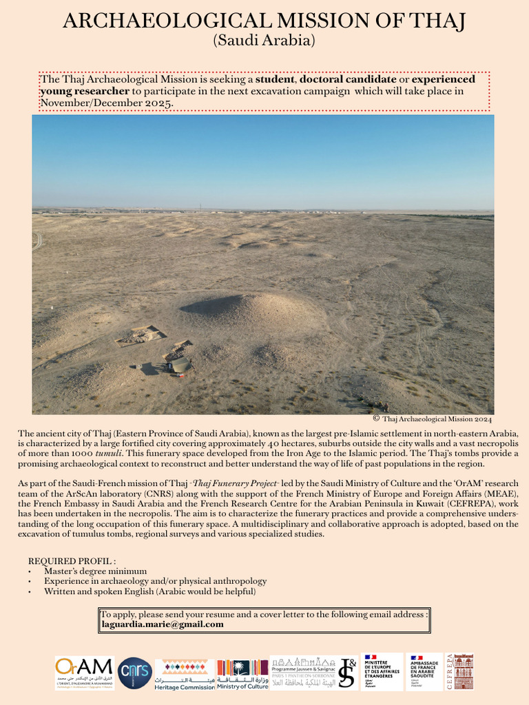 Thaj Next Excavation Campaign 1754580152 | PDF