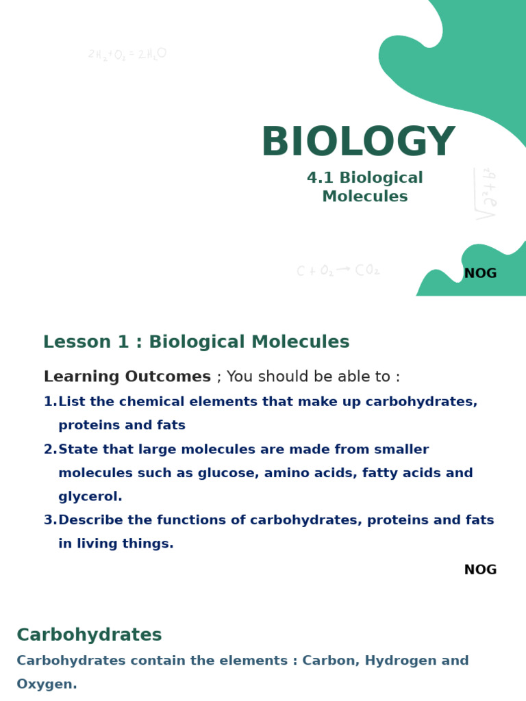 Understanding Biological Molecules | PDF | Carbohydrates | Dna