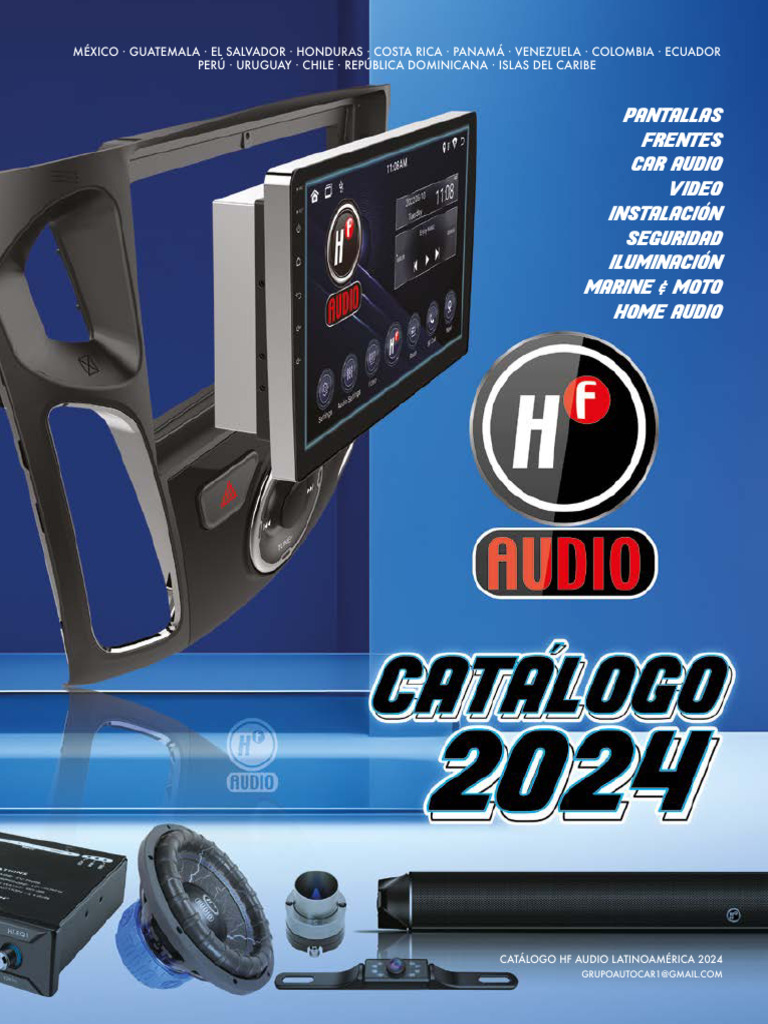 Catálogo HF Audio 2024: Pantallas y Accesorios | PDF | Bluetooth | USB