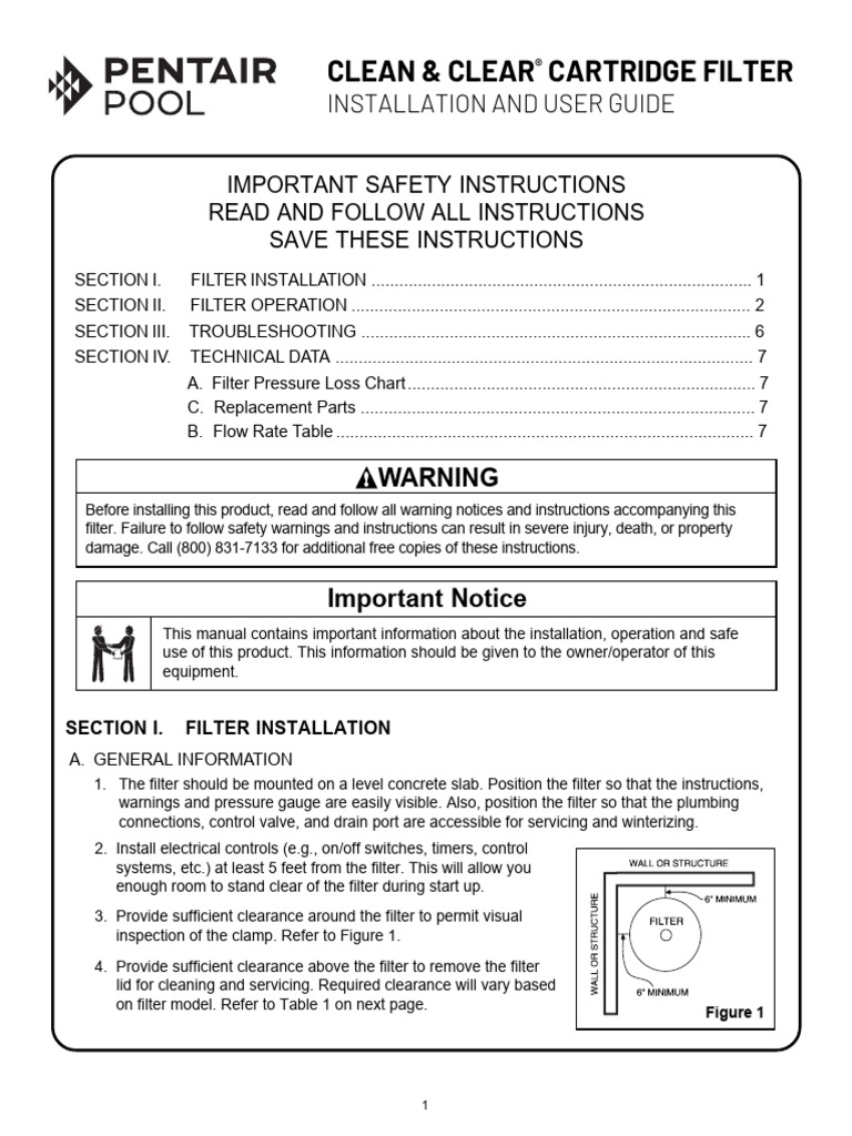 Clean and Clear Owners Manual English | PDF | Valve | Filtration