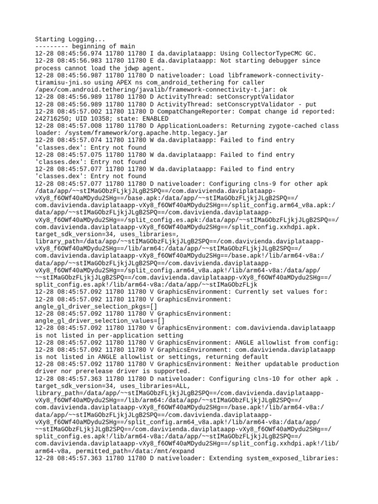 Davivienda App Logging Insights | PDF | Android (Operating System ...