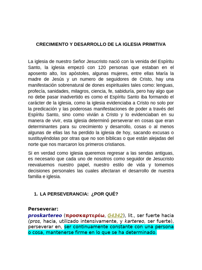 Crecimiento y Desarrollo de La Iglesia Primitiva | PDF | eucaristía ...