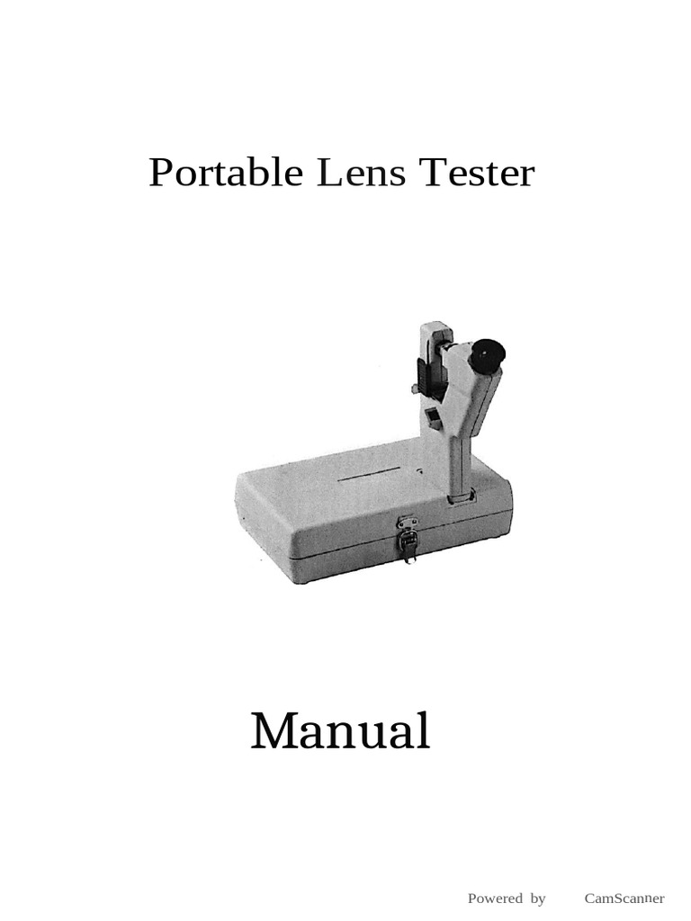Portable Lens Tester User Manual | PDF | Components | Atomic