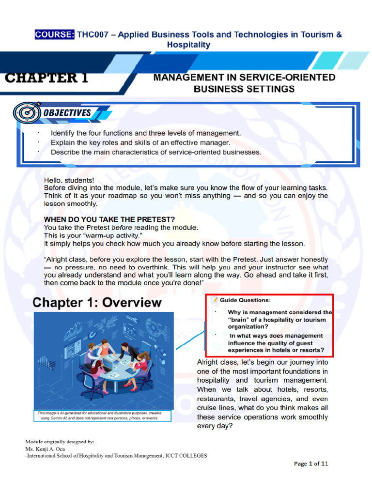 THC007 Module Chapter1 for Finalization.docx | PDF