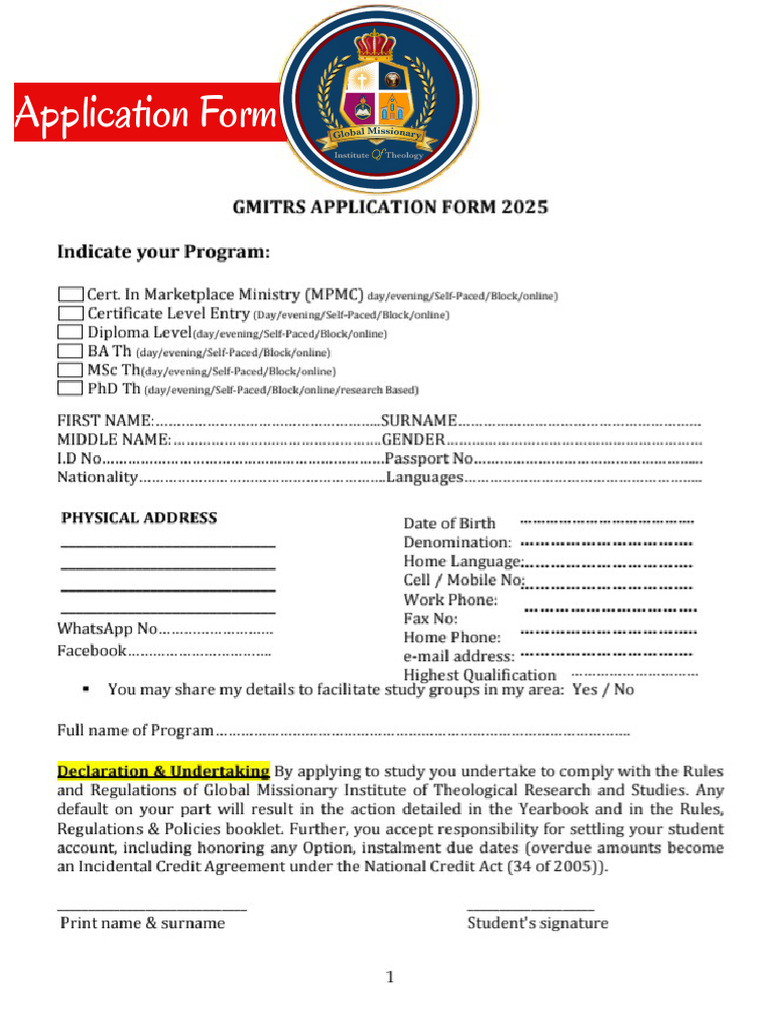 International Colleges Membership Application | PDF