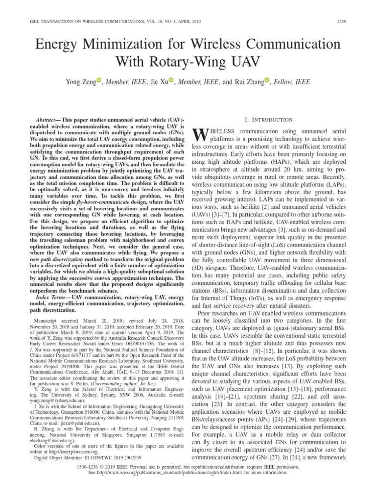 Energy-Efficient UAV Communication Optimization | PDF | Unmanned Aerial ...