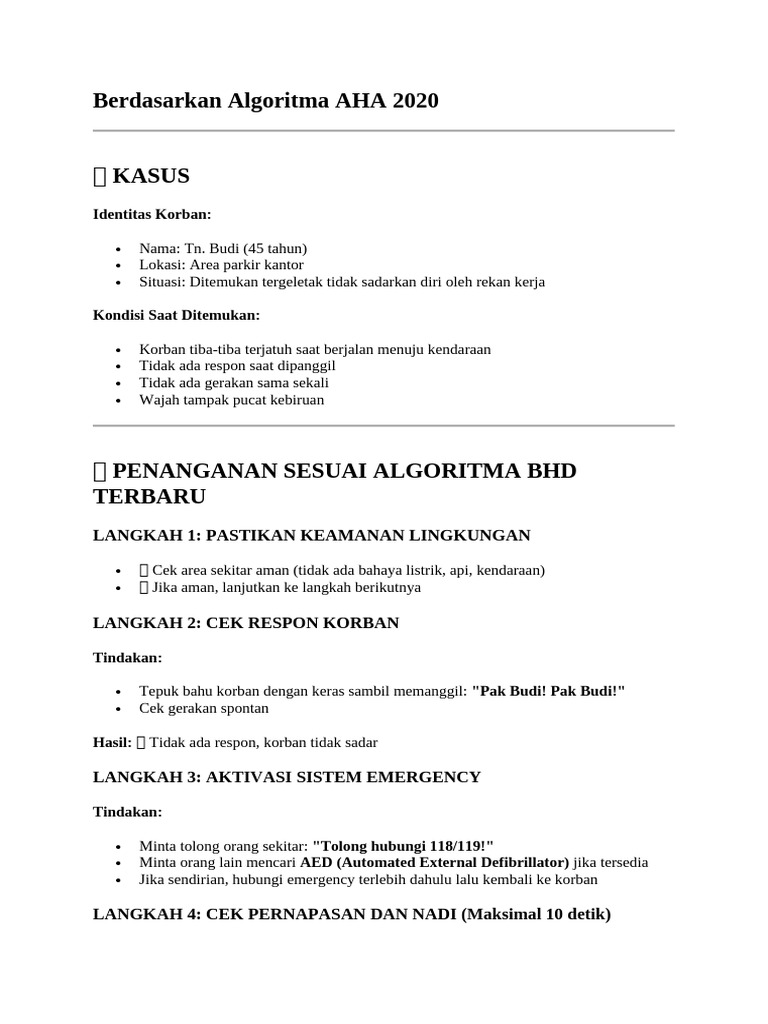 Kasus BHD Sesuai Algoritma AHA 2020 RPL | PDF