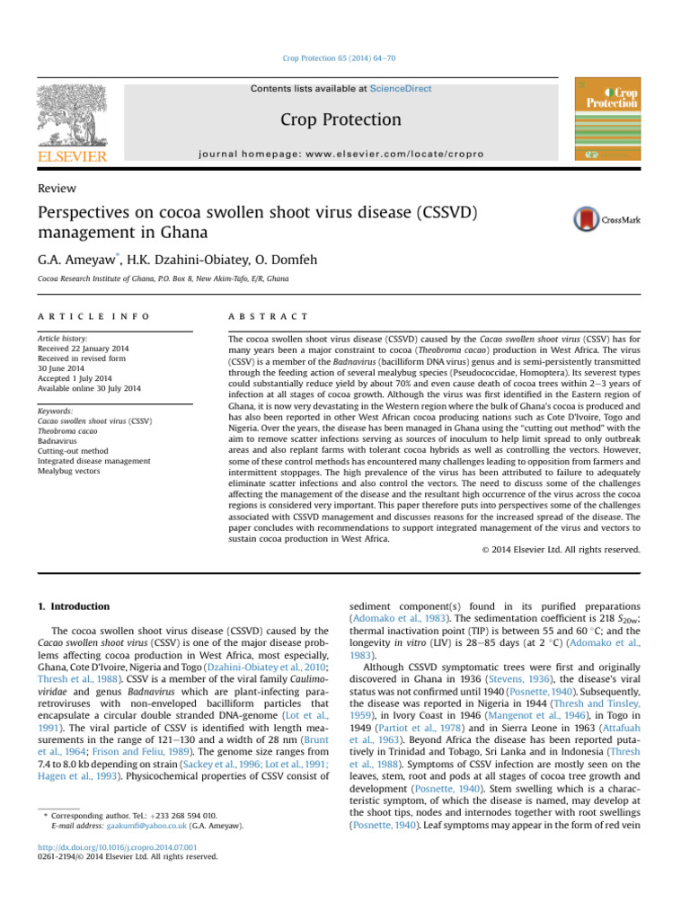 CSSVD Management Challenges in Ghana | PDF | Organisms