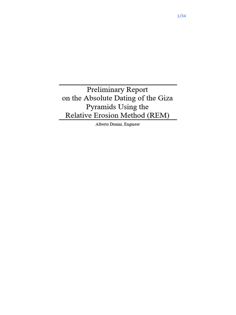 Preliminary Report on the Absolute Dating of the Giza Pyramids Using ...
