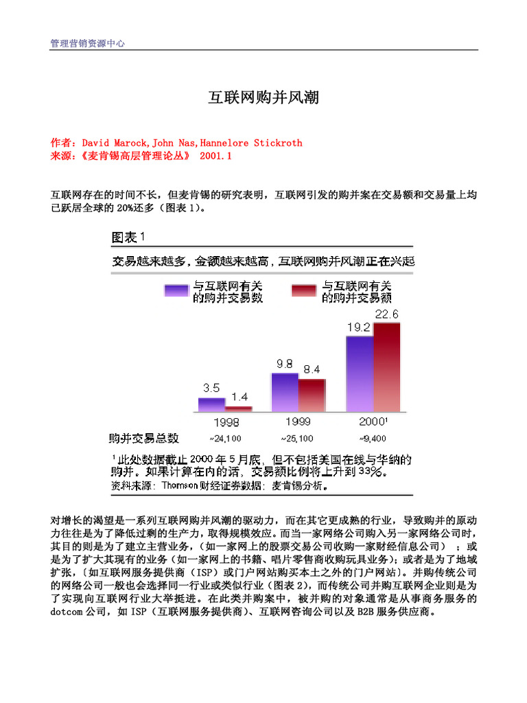 互联网购并风潮 | PDF