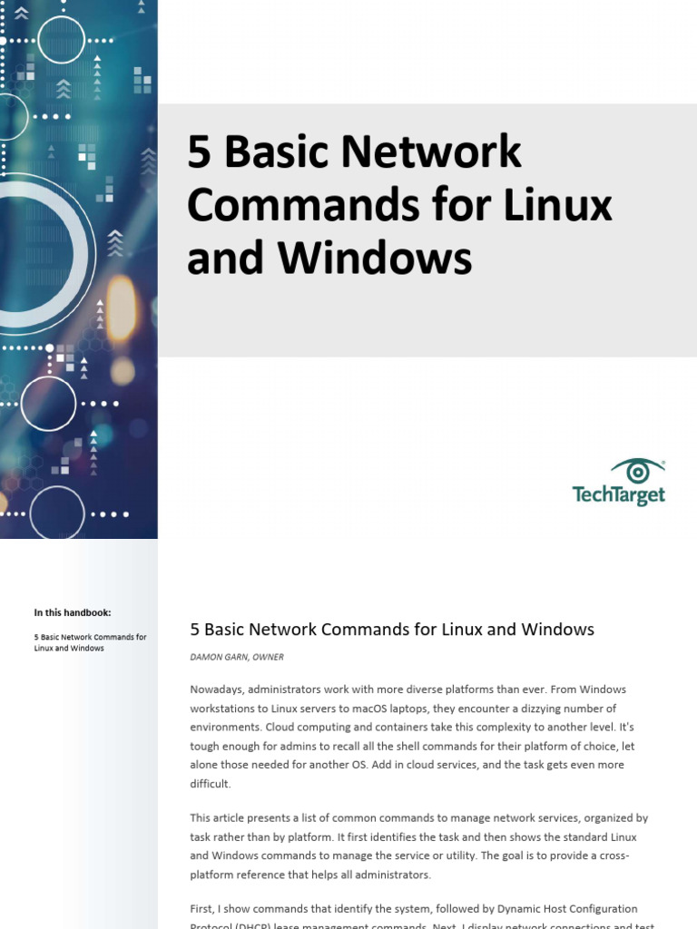 Essential Network Commands for Admins | PDF | Telecommunications ...