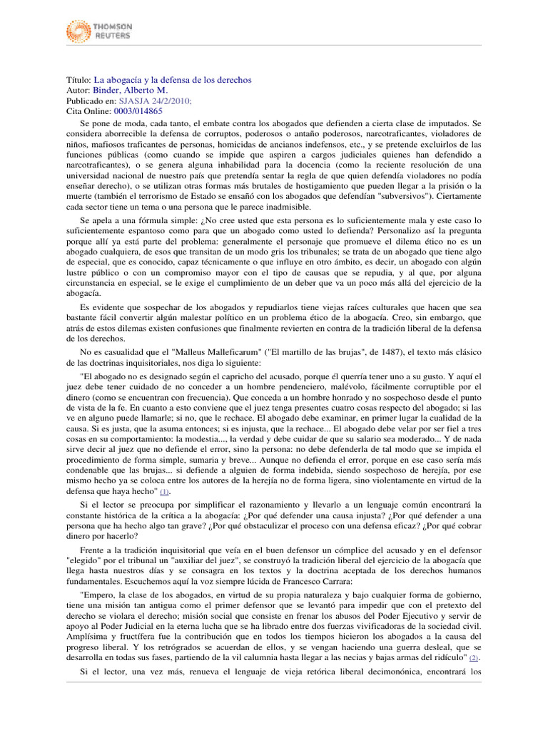 La Abogacía y La Defensa de Los Derechos Binder | PDF | Moralidad ...
