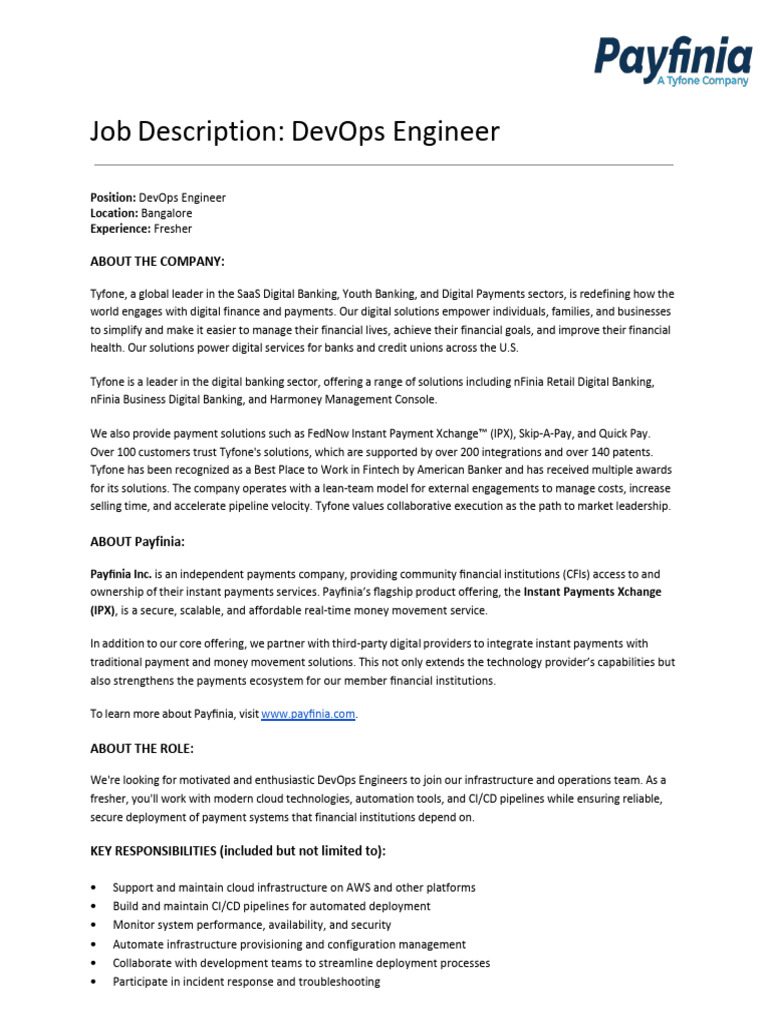 DevOps Engineer Job Opening in Bangalore | PDF | Computing ...