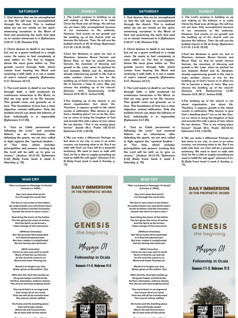 EN - WEEKEND PAMPHLET DAILY IMMERSION - MESSAGE 01-1 | PDF | Old ...