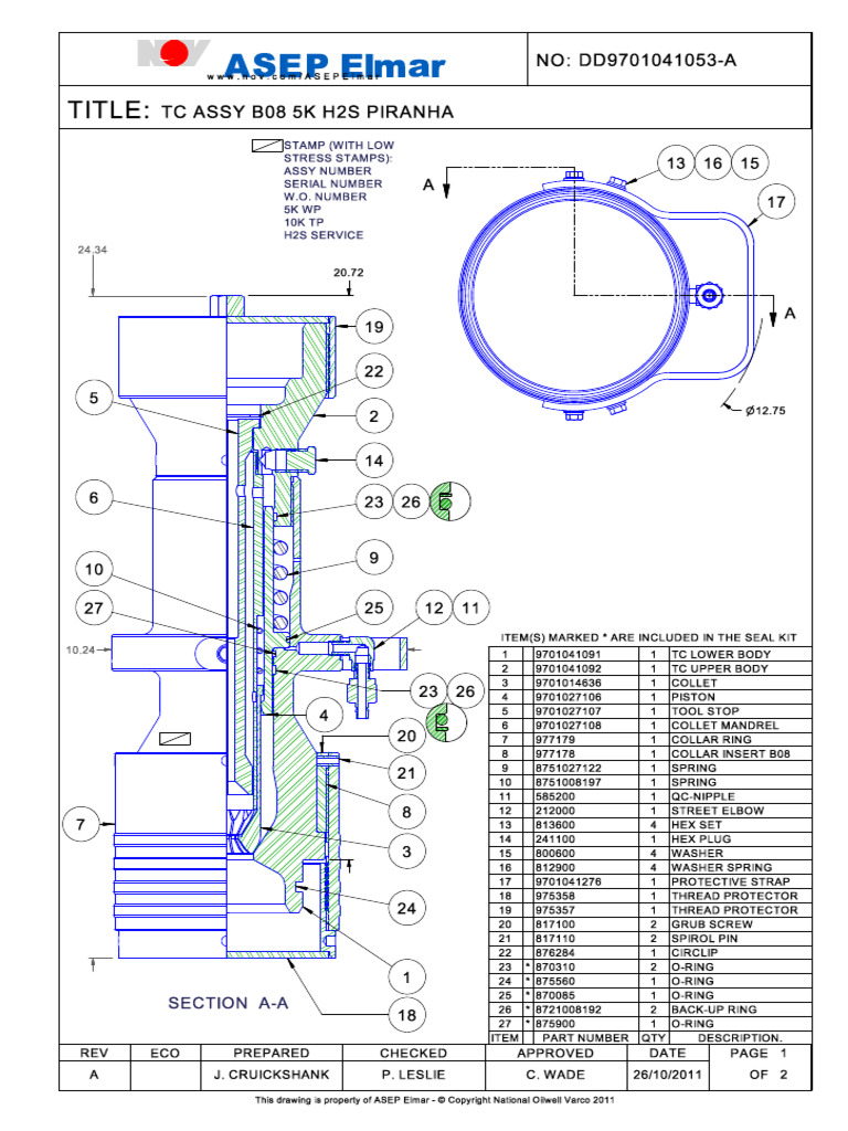 TC Assembly B08 5K H2S Piranha Parts List | PDF | Piston | Screw