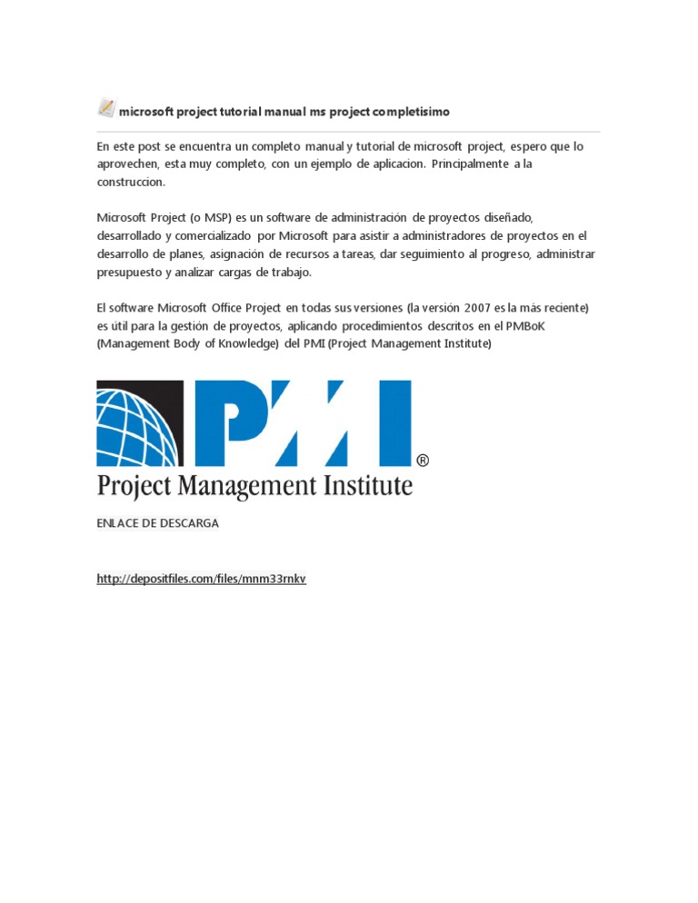 Manual Completo de MS Project | PDF | Negocios | Informática