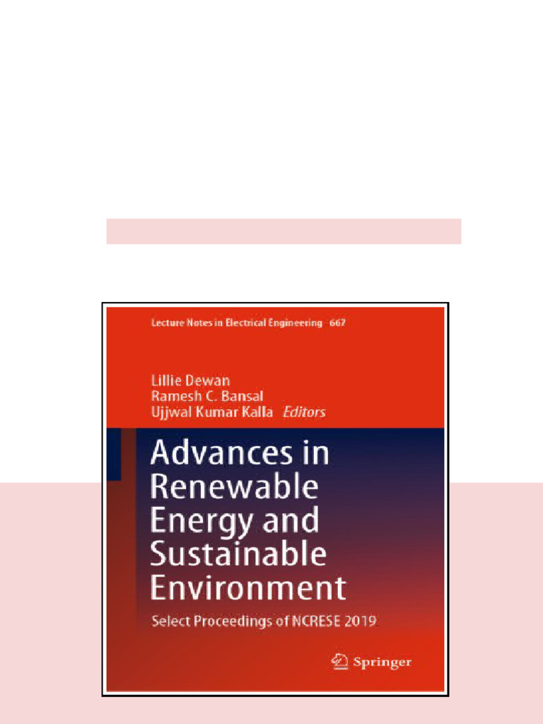Advances In Renewable Energy And Sustainable Environment Select ...
