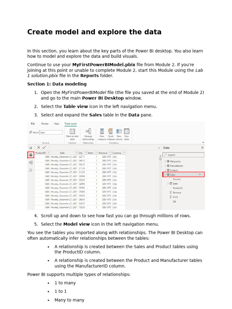 Build and Explore Power BI Data Model | PDF | Icon (Computing ...