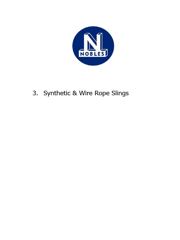 Synthetic & Wire Rope Slings Guide | PDF | Rope | Wear