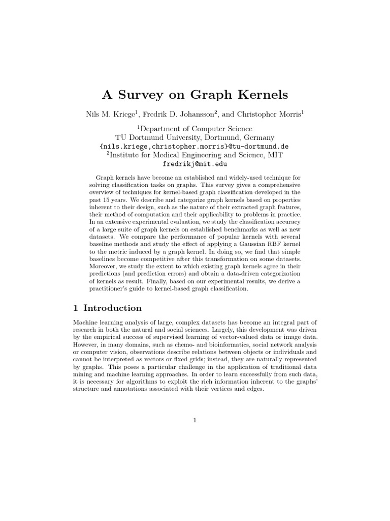 Comprehensive Survey of Graph Kernels | PDF | Vertex (Graph Theory ...