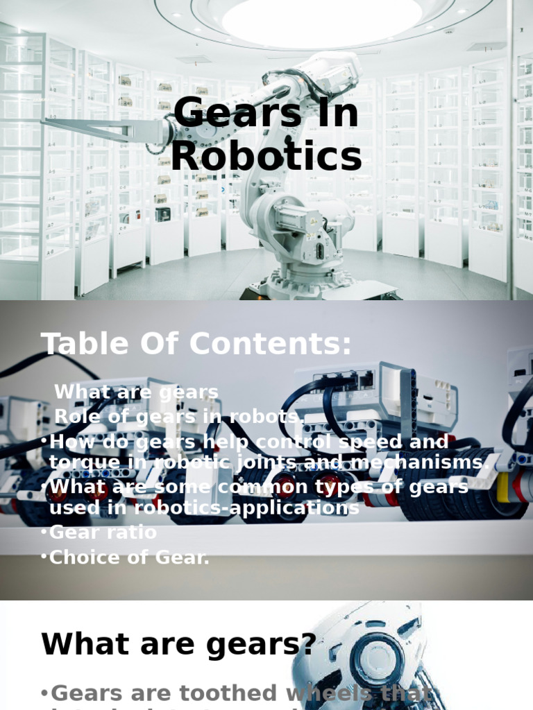 Gears in Robotics: Control & Efficiency | PDF