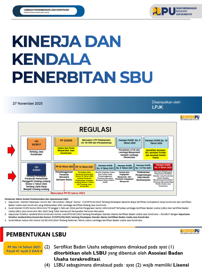 Kinerja dan Kendala Penerbitan SBU | PDF