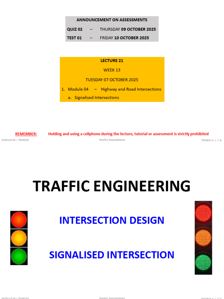 M04 L03 Intersections - Signalised | PDF | Traffic | Intersection (Road)