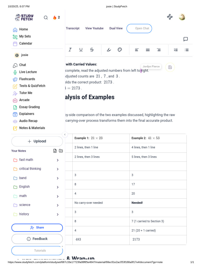 josie _ StudyFetch | PDF