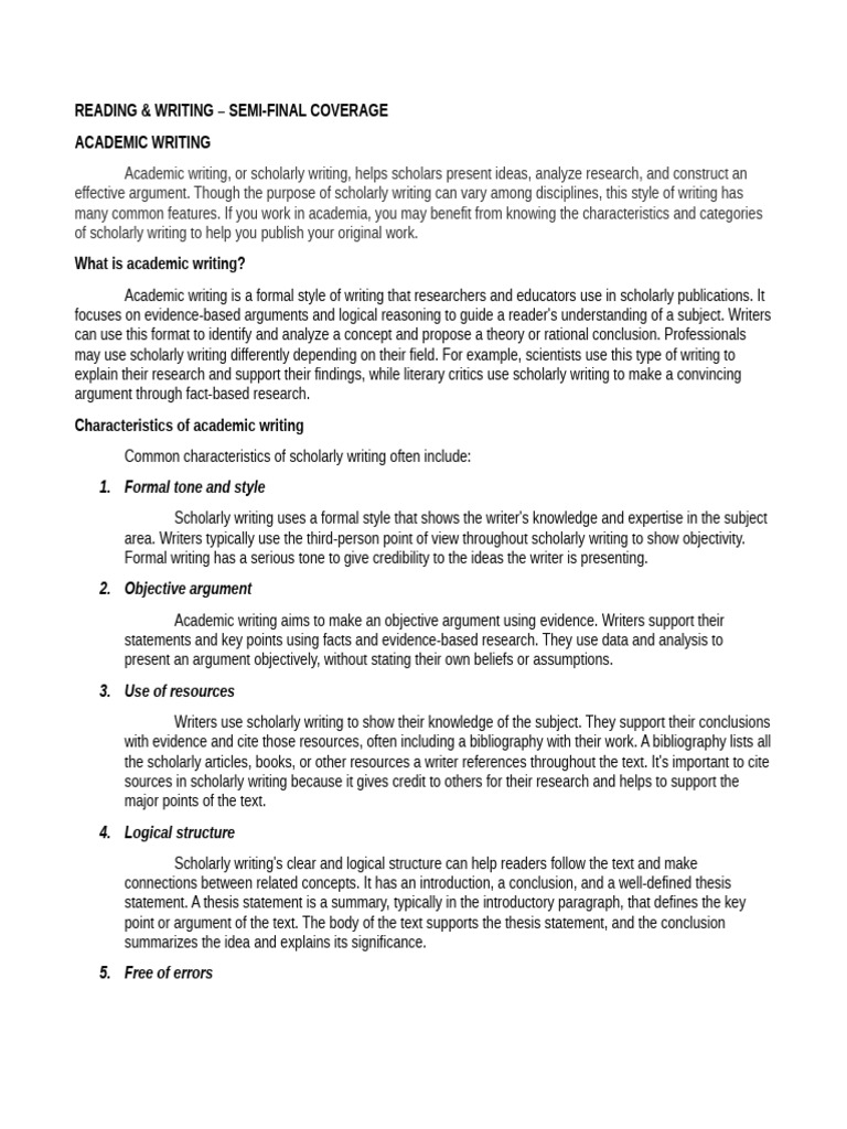 Academic Writing | PDF | Thesis | Essays