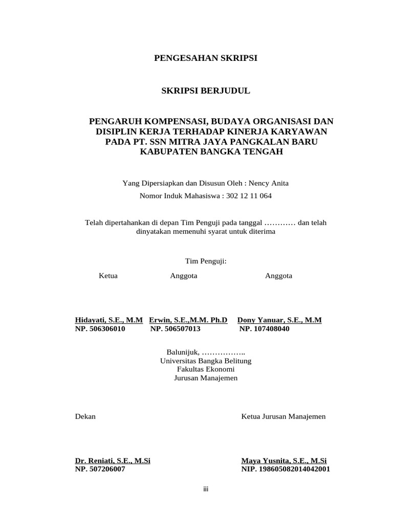 Lembar Pengesahan Skripsi | PDF