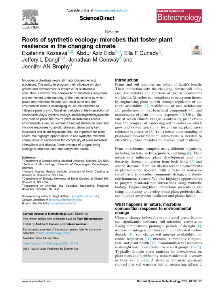 Microbes Enhancing Plant Resilience | PDF | Microorganism | Soil