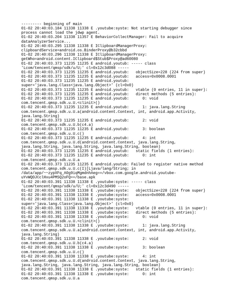 YouTube Debugger and Error Logs | PDF | Java (Programming Language ...