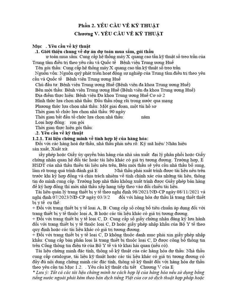 Chuong v. Yeu Cau Ve Ky Thuat (1) (2) | PDF