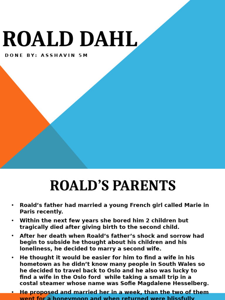 Roald Dahl's Early Life and Family | PDF