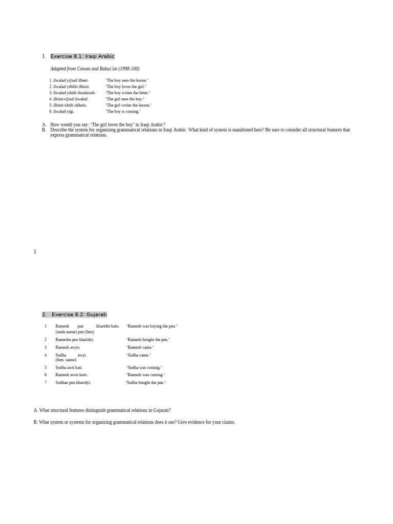 Week 5 Tutorial Exercises | PDF | Chess Openings | Linguistics