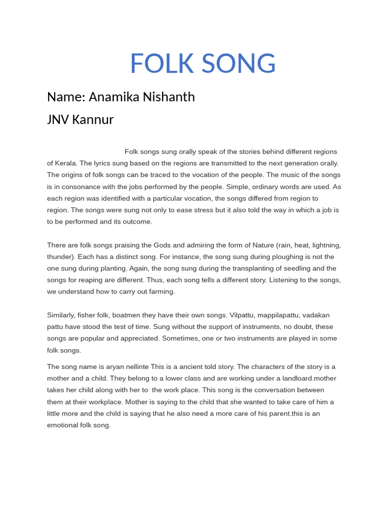 Folk Song | PDF
