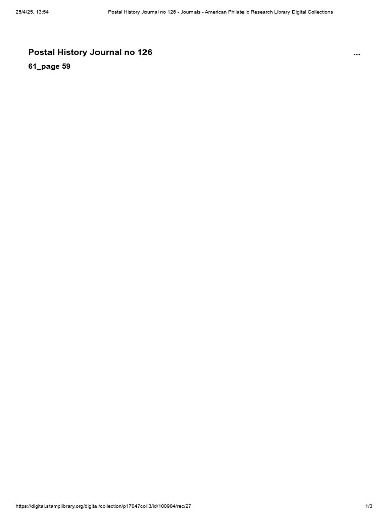 Postal History Journal No 126 - Journals | PDF