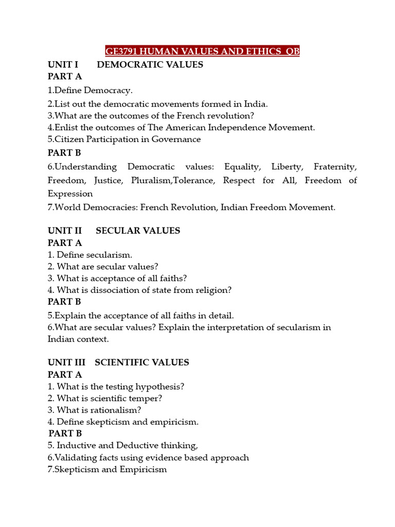 Human Values and Ethics Overview | PDF