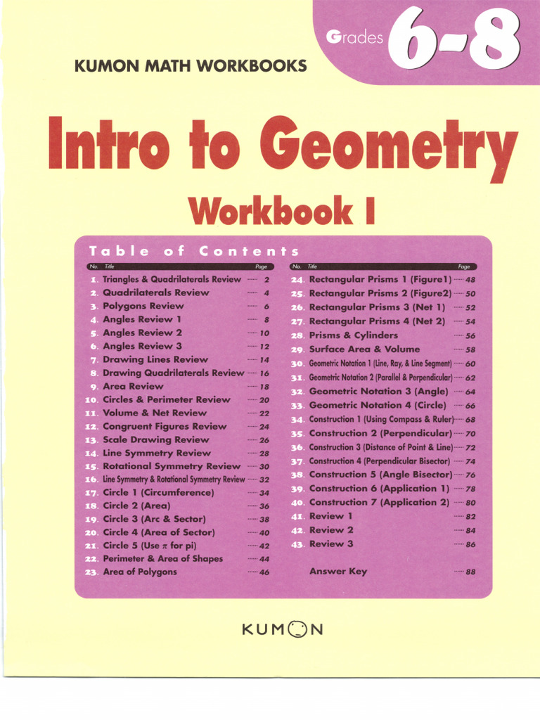 Kumon Intro To Geometry Grade6-8 | PDF