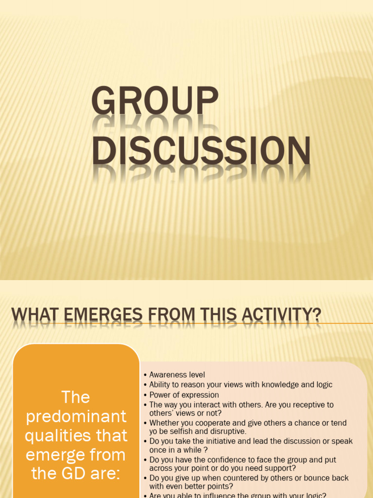 Group Discussion | PDF