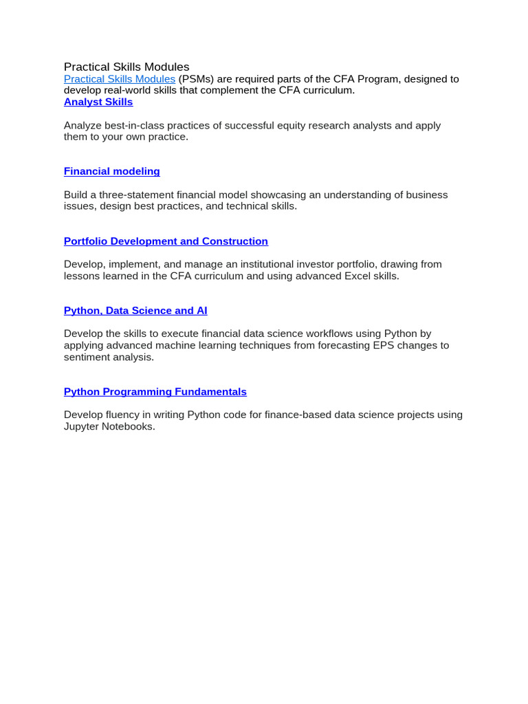 Practical Skills Modules | PDF