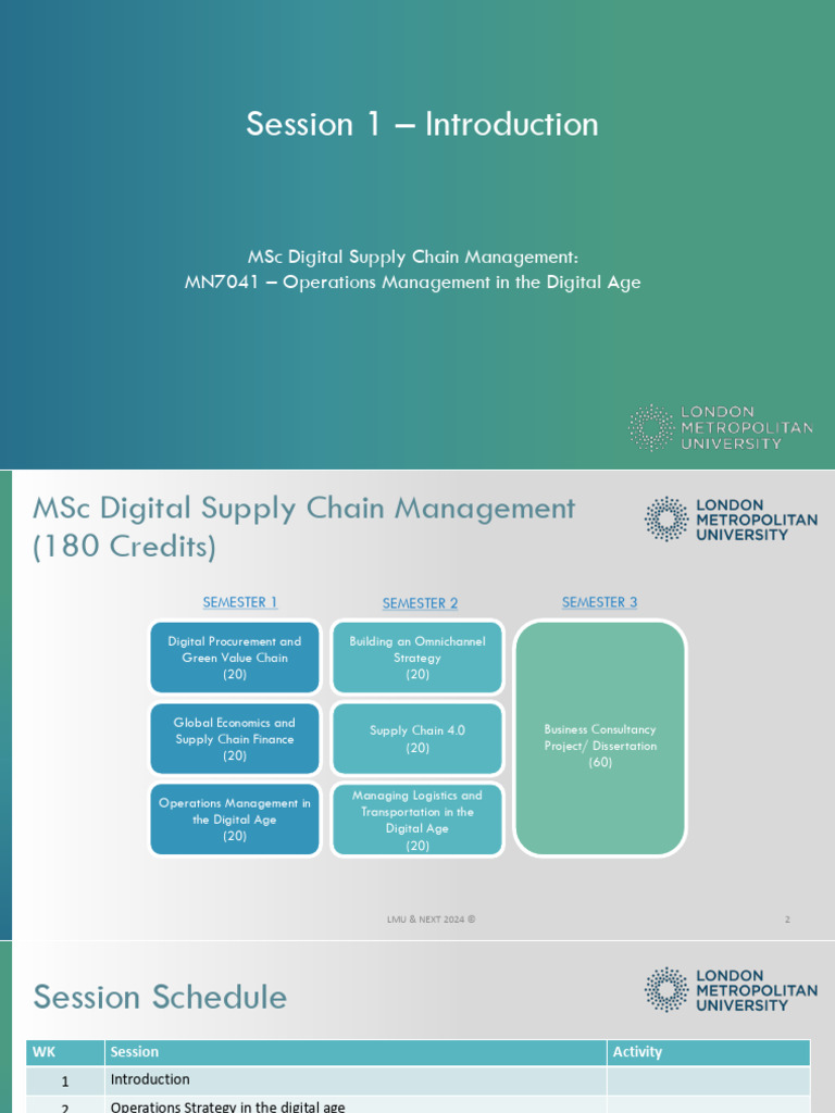MN7041NM - Session 1 - Introduction | PDF | Supply Chain Management ...