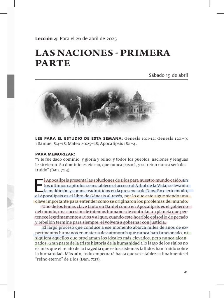 4 Lección 4_ Para el 26 de abril de 2025 | PDF | Jardín del Edén ...