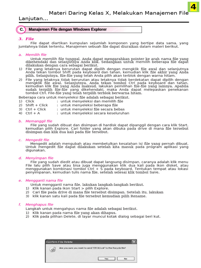 Manajemen File untuk Kelas X | PDF