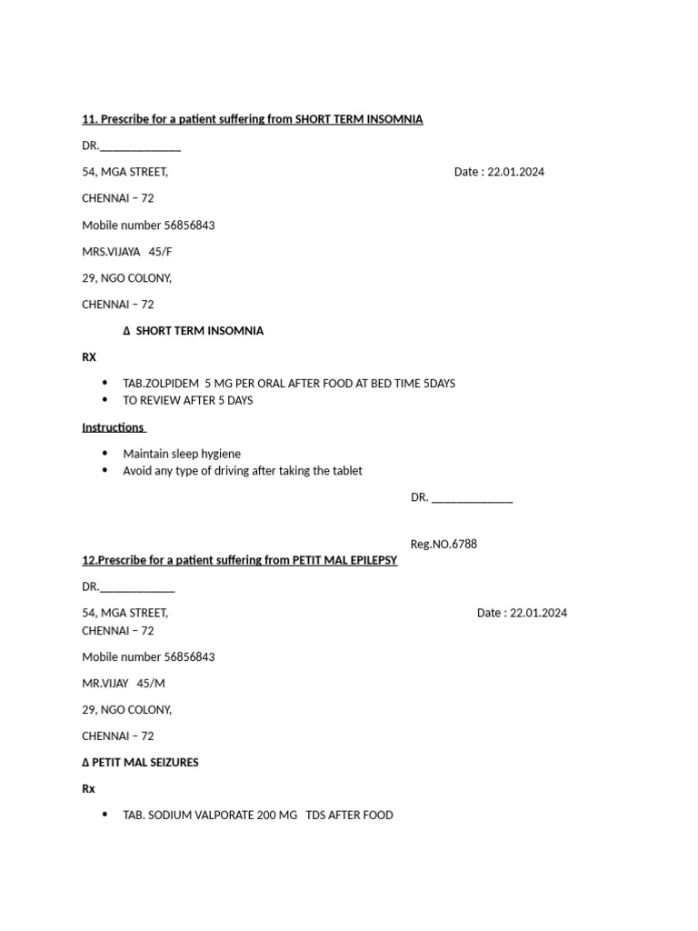 PH 3.1 Completed 35 Prescription Writing With Additional 4 | PDF ...