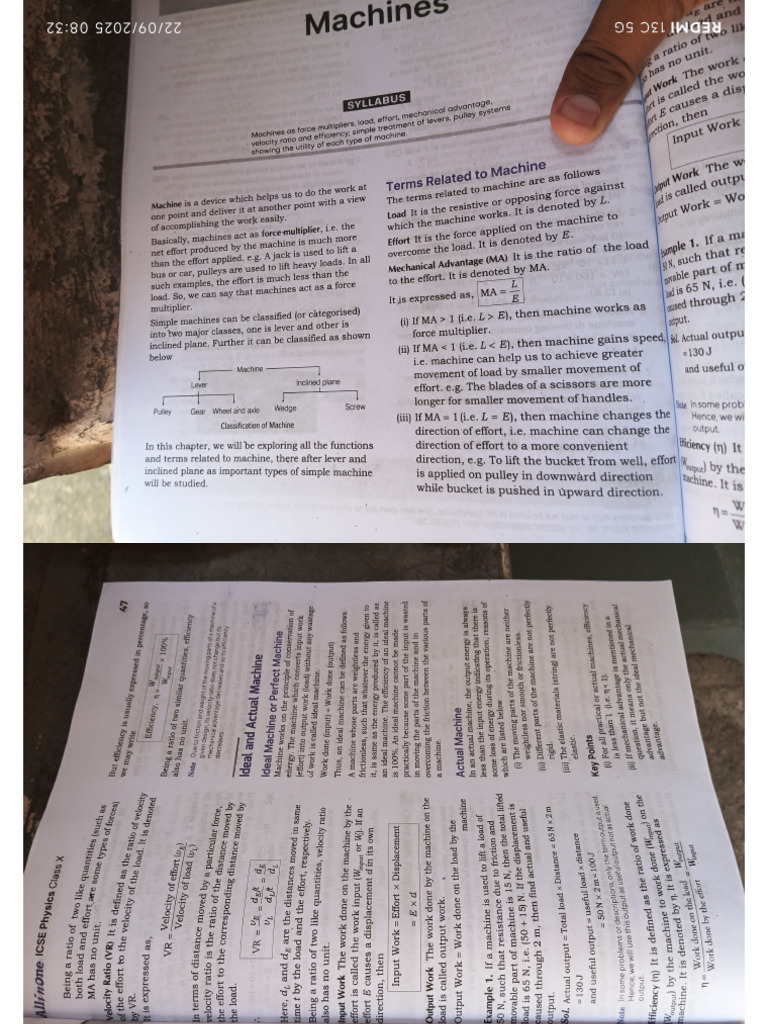 Phy CHPT 3 (Machines) | PDF