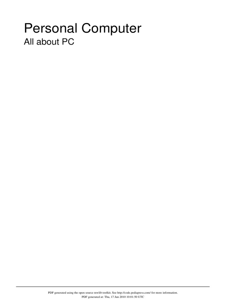 Components of a Personal Computer | PDF | Computer Keyboard | Personal ...